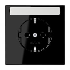 Kontaktligzda SCHUKO, 16 A 250 V ~, marķējams, ar bērnu drošību, duroplasts, Serie LS, melns