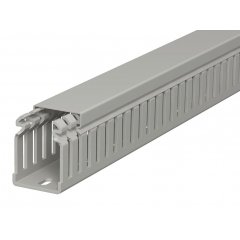Perforēts vādu kanāls 50x37,5x2000, PVC, akmens pelēks, 7030 LKV 50037