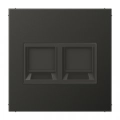Virsma (ar fiksatoru) modulārai datu rozetei 2-vietīga, UMA-CAT6A, Aluminium lackiert, Serie LS, antracīts
