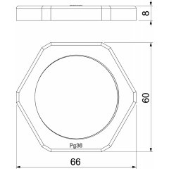 Uzgrieznis PG36, PS, gaiši pelēks, 7035