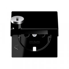 Centrālplate kontaktligzdai, ar vāku, termoplasts, Serie A, melns