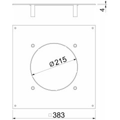 Pastiprināts vāks 350-3 priekš GESR4 kārbas 382x382x59, St, FS DUG 350-3 R4SL
