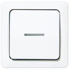 Taustiņs 1-viet, ar indikācijas logu, duroplasts, ST 550, balts