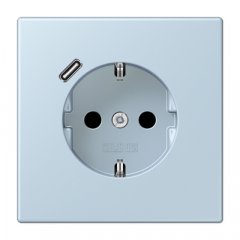 Kontaktligzda SCHUKO 16 A 250 V ~, USB pieslēgvieta 1 x Typ C, ar bērnu drošību, Serie LS, outremerclair