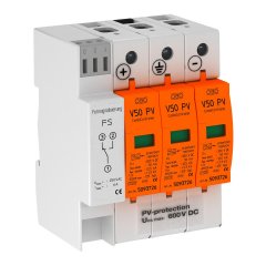 Kombinētais novadītājs V50 3-polīgs saules baterijam + FS 600V DC V50-B+C 3PHFS600